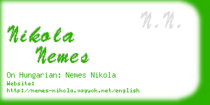 nikola nemes business card